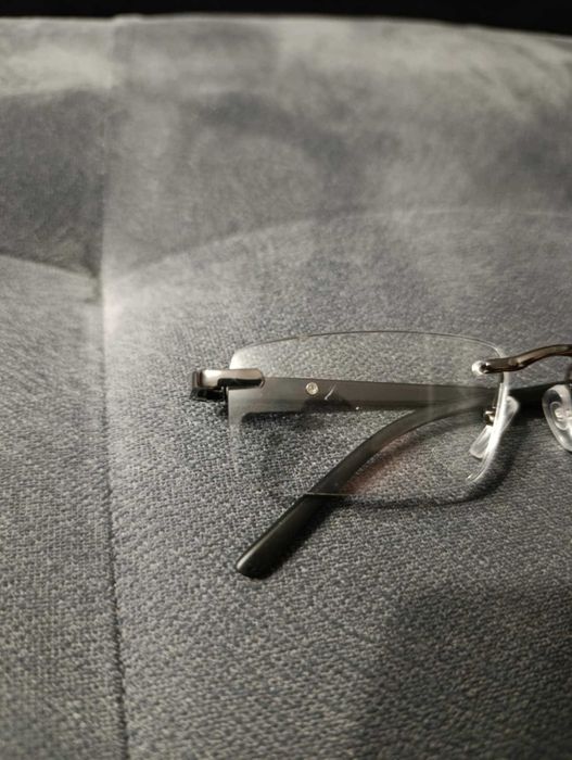 Okulary do czytania prostokątne szkła bez oprawek +2,5 z etui