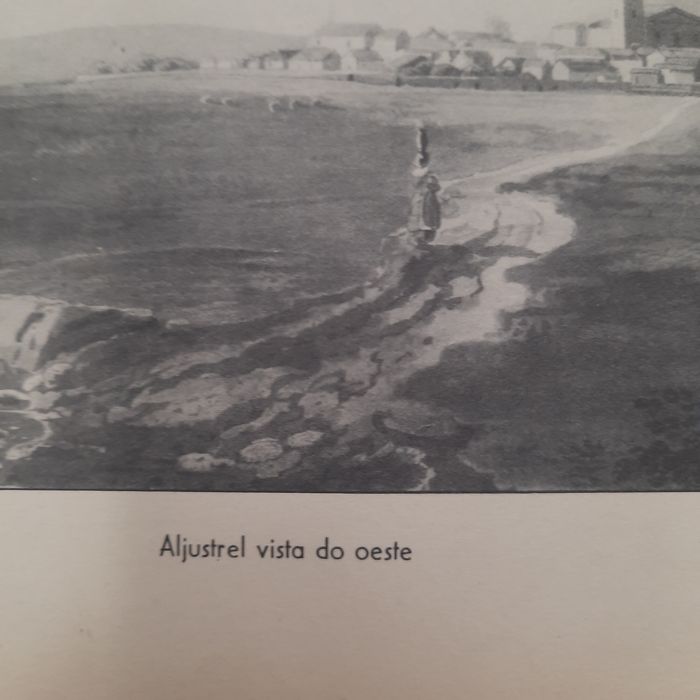 Gravura de Aljustrel em moldura dourada