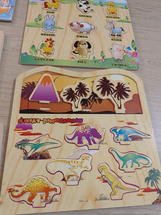 Zestaw drewnianych puzzli dla dzieci puzzle drewniane