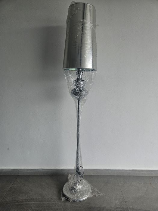 Set of Decorative Silver Floor and Table Lamps