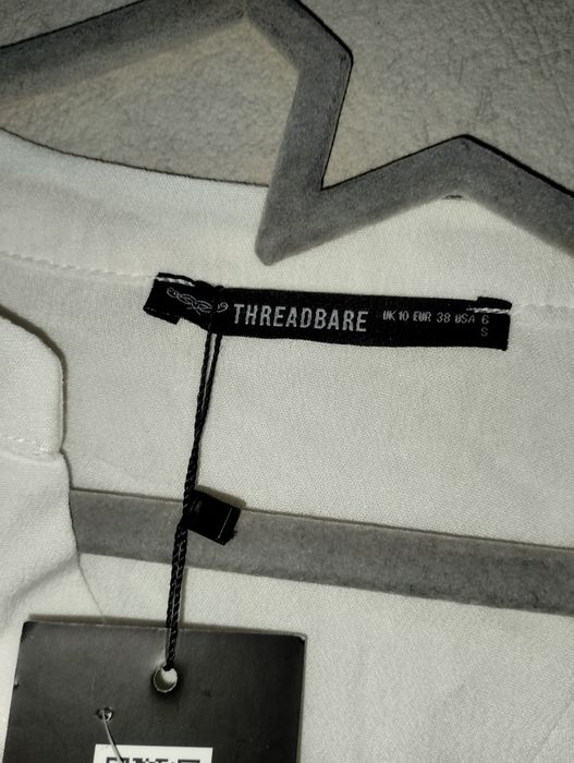 Kremowa/ biala koszula/ bluzka threadbare luźna dłuższy tył rozm m/ l