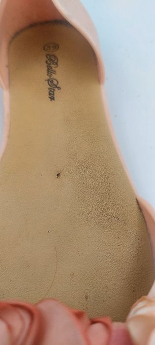 Balerinki gumowe w kolorze beżowym 39