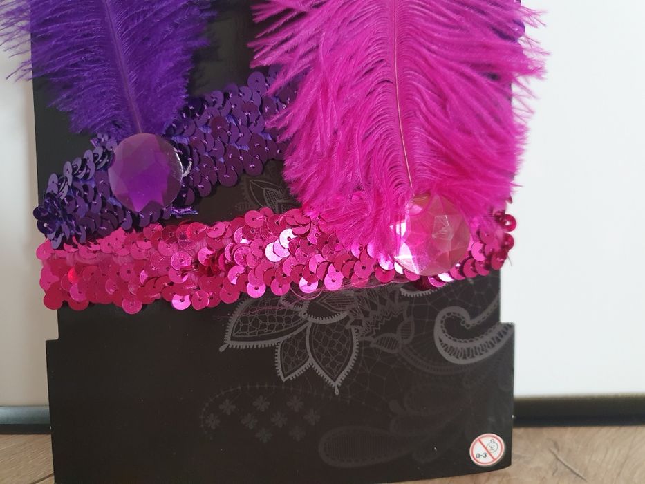 Opaski karnawałowe z piórkiem dla dziecka