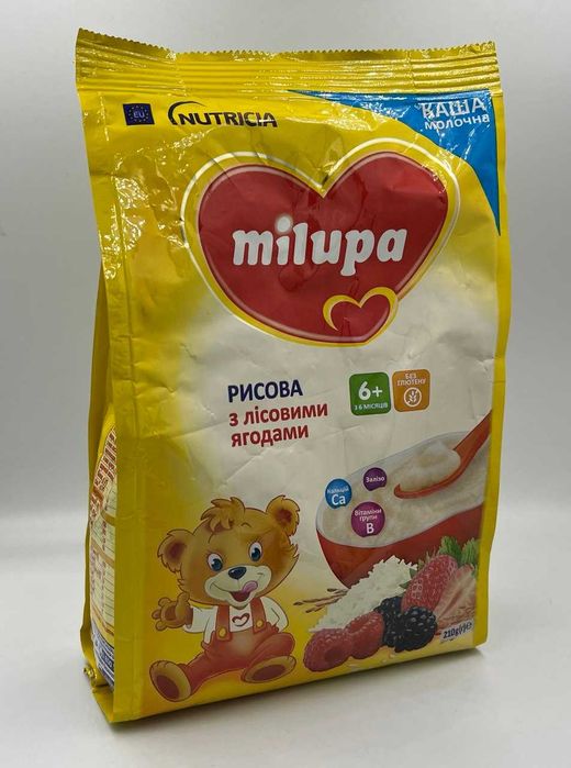 Milupa каша молочна рисова з лісовими ягодами, 210 г (6+)