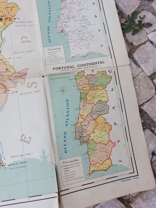 Mapa carta de Portugal, de 1965 escala 1/600, de Manuel Pinto Sousa