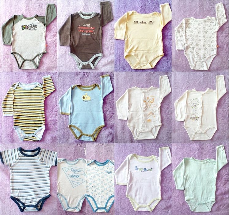 Ubrania 74-80 roz. 9-12 m. Bluzka Spodnie Śpiochy Body.