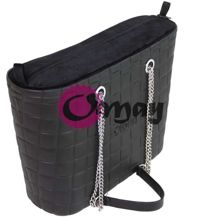 Czarny Welur organizer do OBAG URBAN MINI Velvet 2 kieszenie VIP OMAY