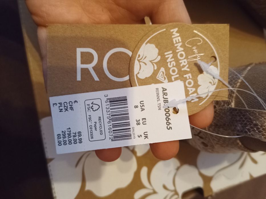 Wężowe Botki Roxy 38 wkładka 24,3 cm wsuwane