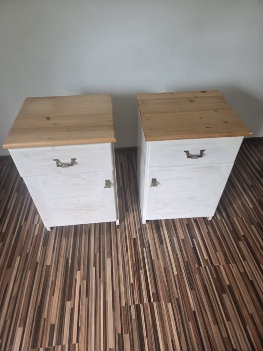 Łóżko sosnowe komplet