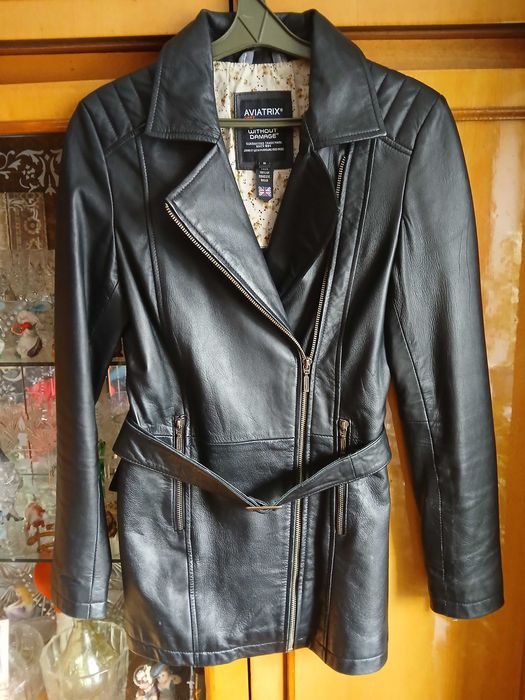 Куртка  байкерська нова натуральна шкіра H&M, AVIATRIX р.40-44