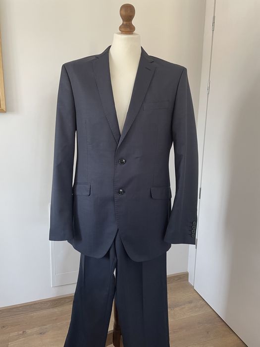 Garnitur Sir Oliver r.52 granatowy 50% wełna stan idealny