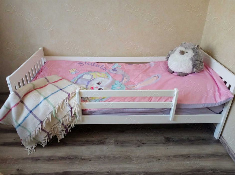 Дитяче ліжко з бортиком 80x170 біле, детская кровать, ліжечко дитяче