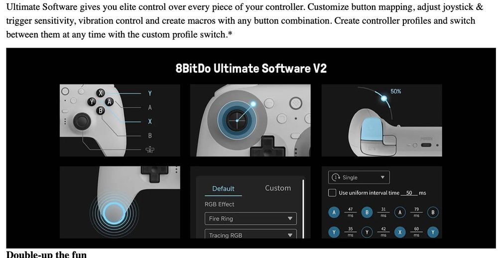 Геймпад 8BitDo Ultimate 2 Gamepad беспроводной для Apple, Android ПК