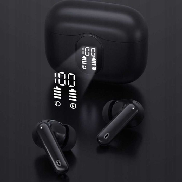 Słuchawki Bezprzewodowe Czarne Manta Rytmo Pro Anc Enc Tws Douszne