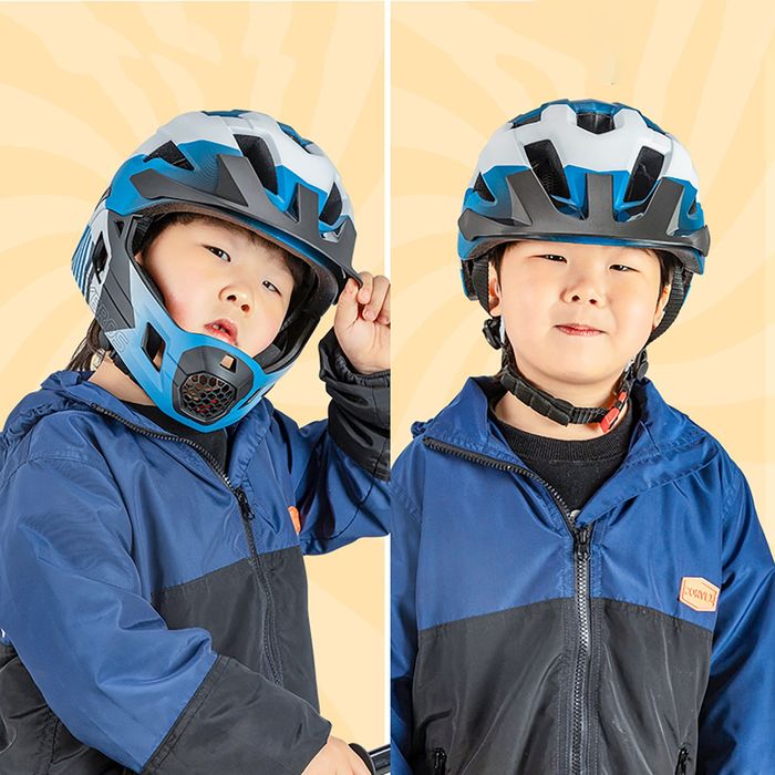Kask rowerowy dziecięcy z odpinaną szczęką rozmiar m 54-57cm -
