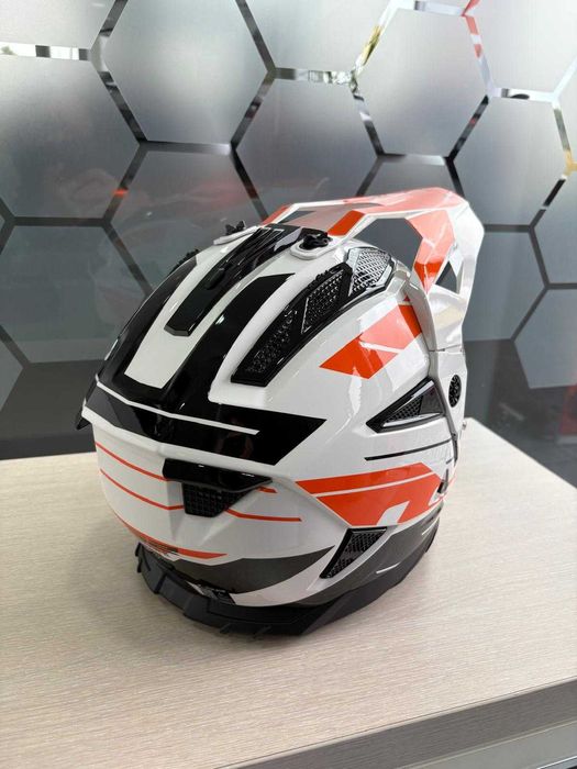 Kask LS2 MX702 Pioneer II Enduro/Quad/ATV Biało-pomarańczowy