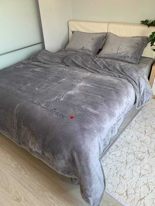 Велюрова постільна білизна Моніка Євро Тепла постільна білизна