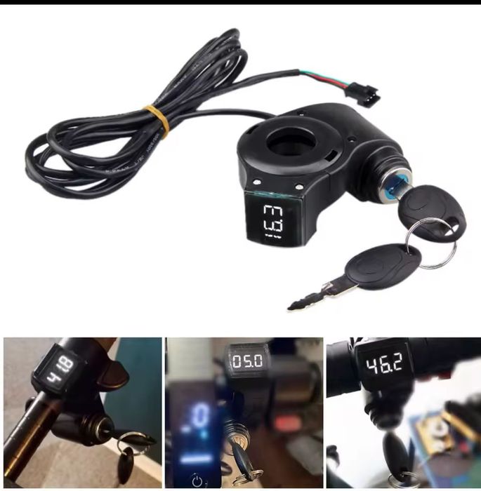 вольтметр ключ замок антикрадіжний вело мото скутер самокат квадроцикл