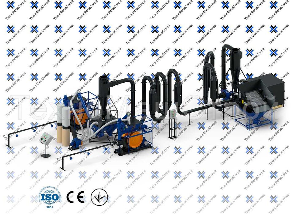 Лінія брикетування тирси, соломи, шелухи від 350 кг/год.