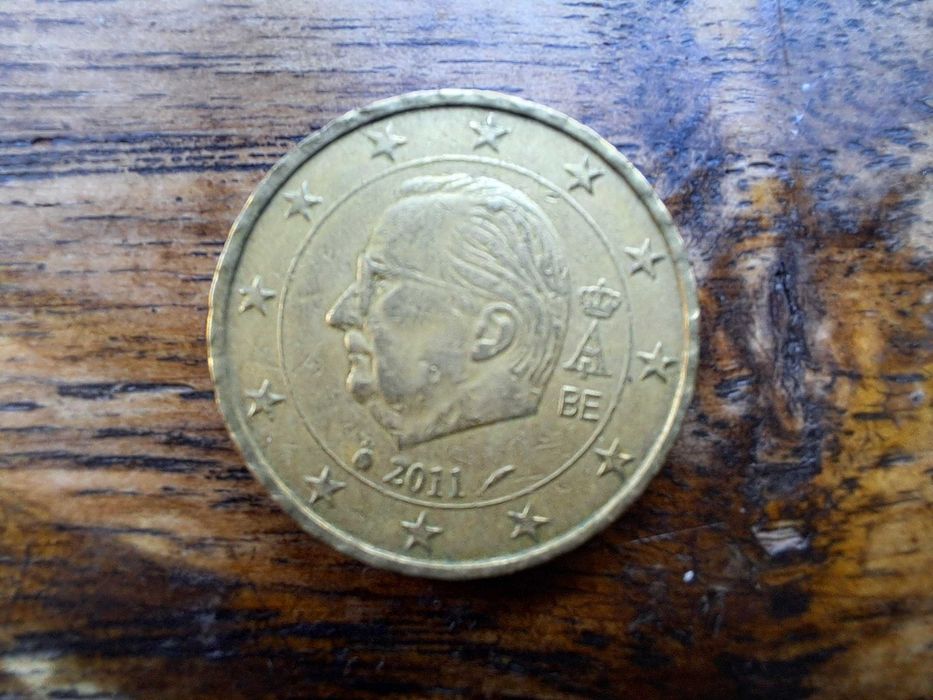 Moeda de 10 c da bélgica c/ defeito