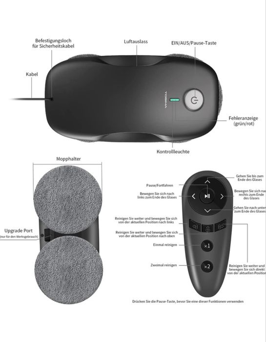 Робот для миття вікон Tosima W2, 3800 Па,