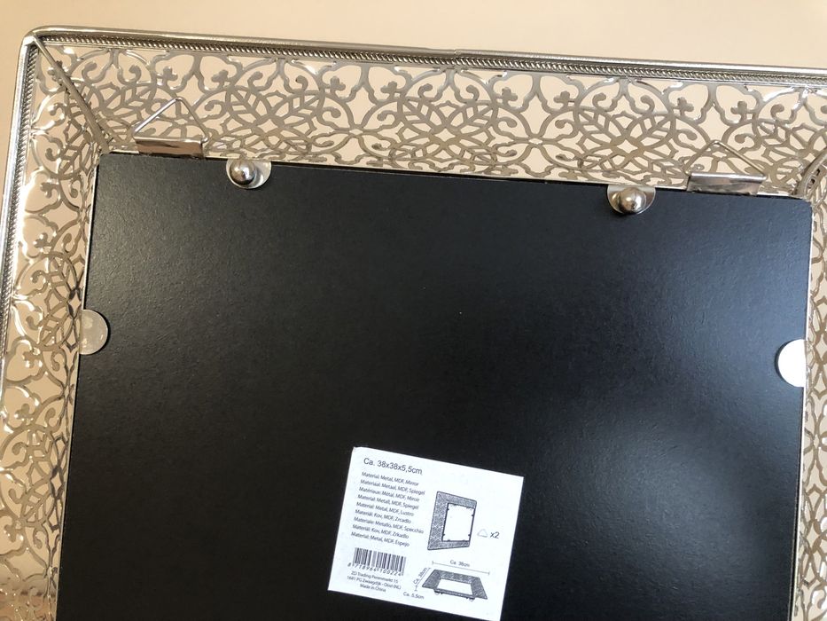 Taca dekoracyjna lustro ramka metal