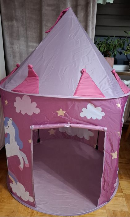 Namiot dziecięcy tipi bajkowy świat różowy fioletowy jednorożec 135x10