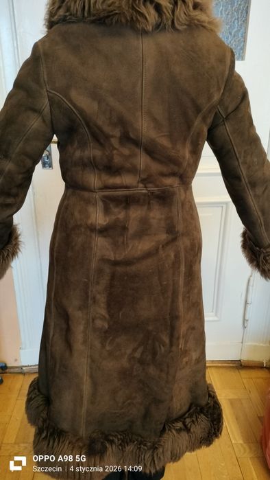 Kożuch damski vintage naturalny.