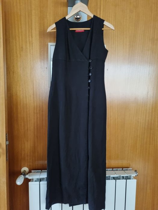 Vestido maxi preto Alain Manoukian