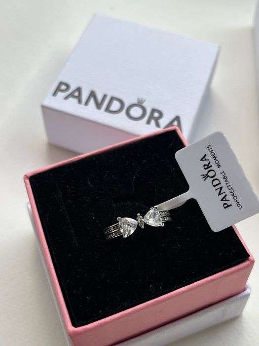 Каблучка Пандора Pandora білий бант