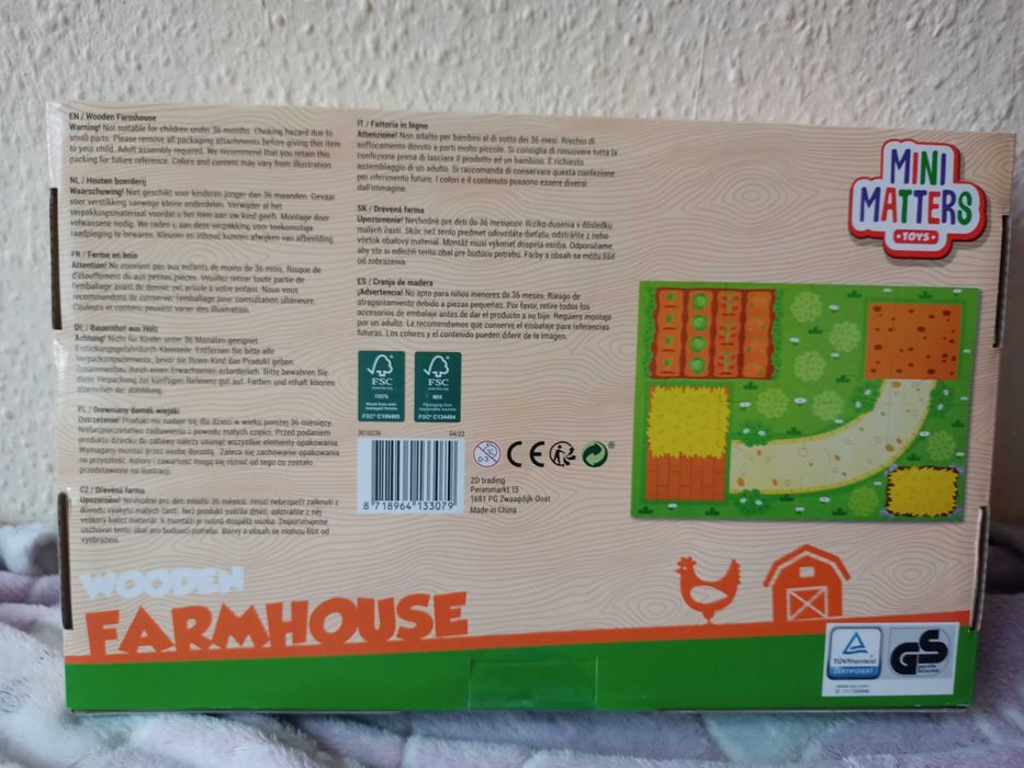 drewniana farma dla dzieci zabawka farma zwierzątka nowa prezent