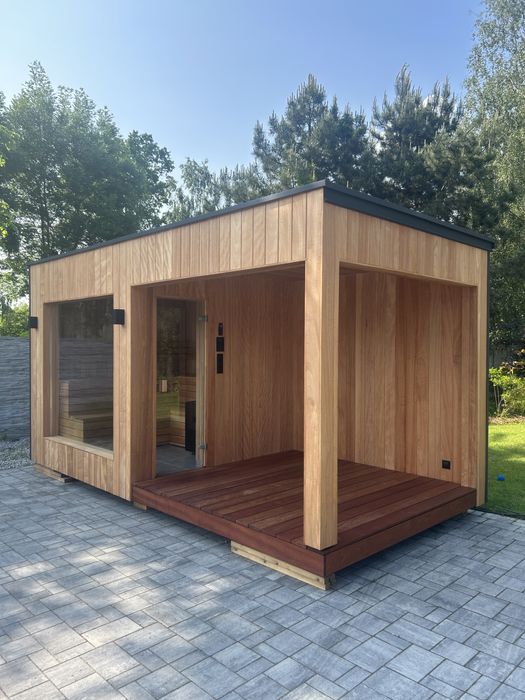 Powystawowa Sauna, Drewno egzotyczne, Piec 12kw, audio, led