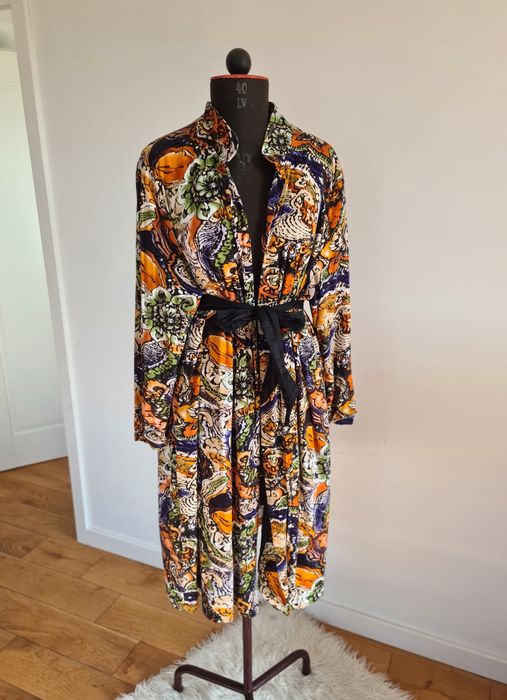 One size szlafrok vintage podomka sukienka płaszcz kąpielowy lata 70te