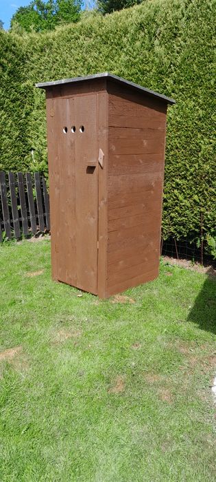 Toaleta wc drewniana Działka Budowa