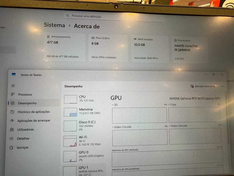 Portátil OMEN - Alto Desempenho - Como Novo
