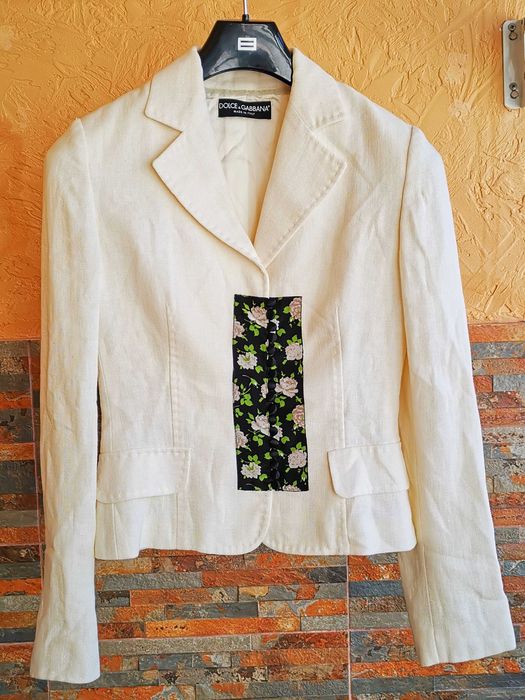 Піджак блейзер Dolce Gabbana Floral Rose vtg оригінал S розмір льняний