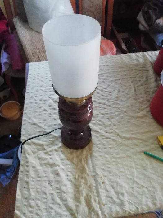 Lampka nocna z abażurkiem PRL