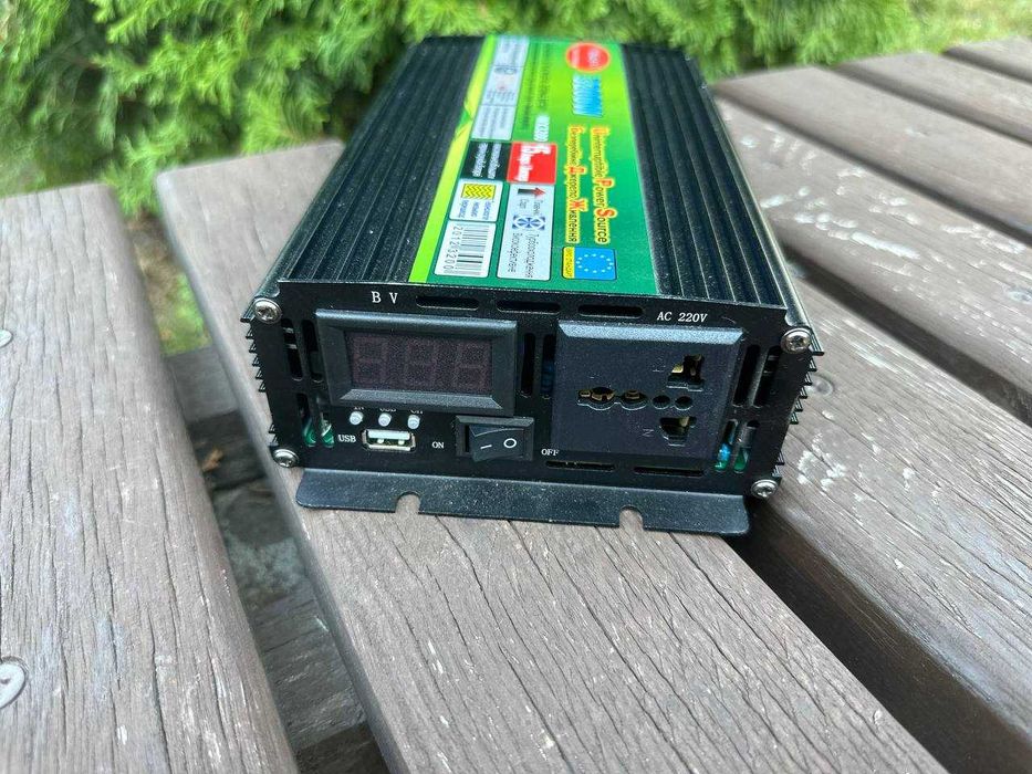 Преобразователь напряжения  12V-220V 3200W|Инвертор|С UPS 15А|ИБП|
