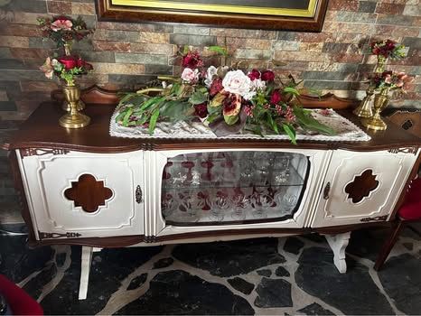 Conjunto rustico de movel casa de jantar recuperado