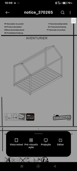 Cama cabana + colchão criança