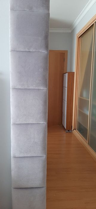 Espelho estofado Cinza