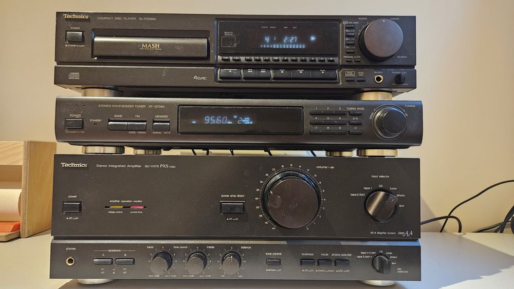 Zestaw Technics SU-V570+ kolumny SB3650+ CD SL-PG520A+ tuner  ST-GT350 filmik whatsapp