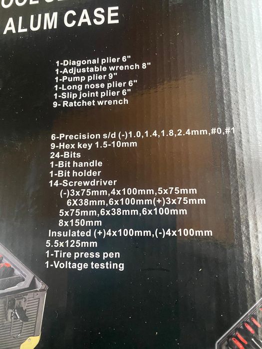 Trolei de ferramentas  356 peças Nova e selada