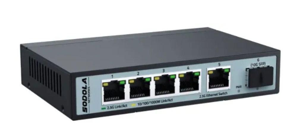 Przełącznik Sieciowy Czarny- 6 Portów