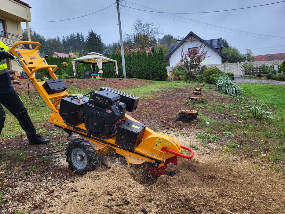 Frezowanie pni, usuwanie pni korzeni drzew, mulczowanie, wycinka drzew