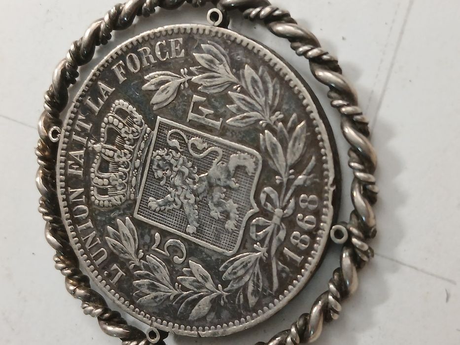 5 francos belgas 1868