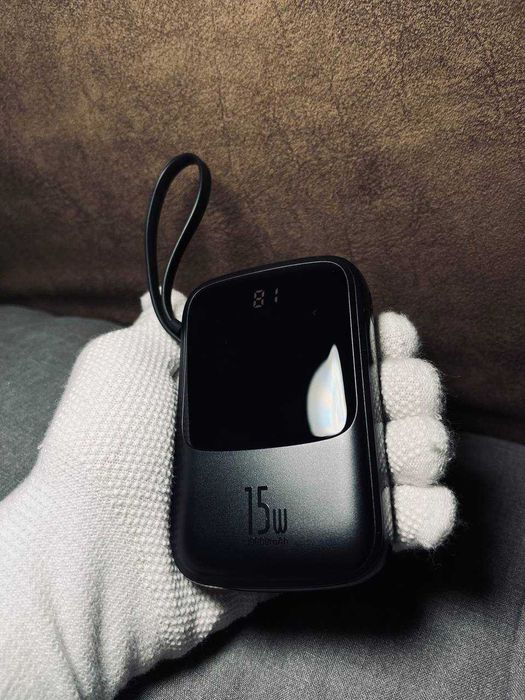 Power Bank Baseus Qpow 10000mAh 15W з вбудованим Lightning кабелем