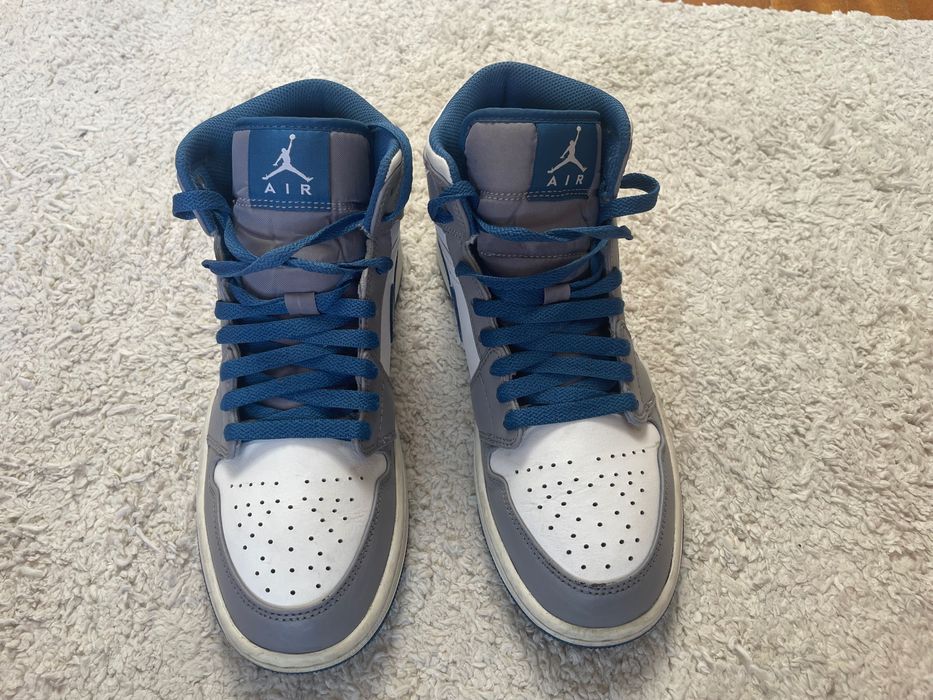 Nike Air Jordan 1 MID - True Blue Cement - (com caixa original)