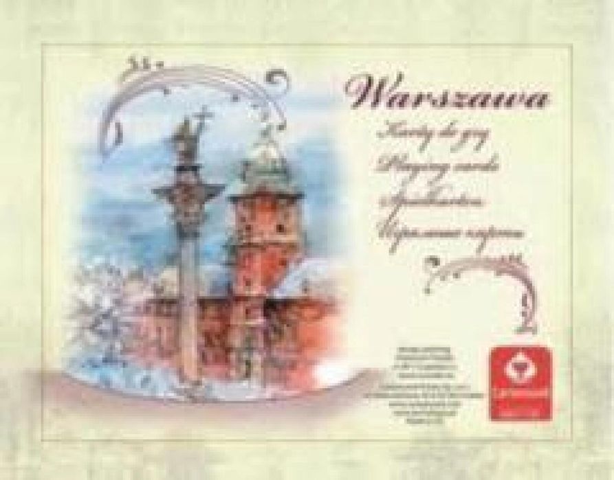 WARSZAWA AKWARELE - komplet brydżowy 2x55 kart Cartamundi pudełko,