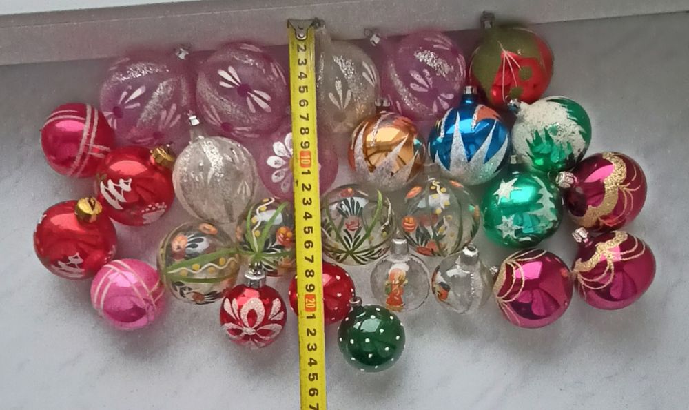 Bombki choinkowe PRL-zestaw 27 sztuk